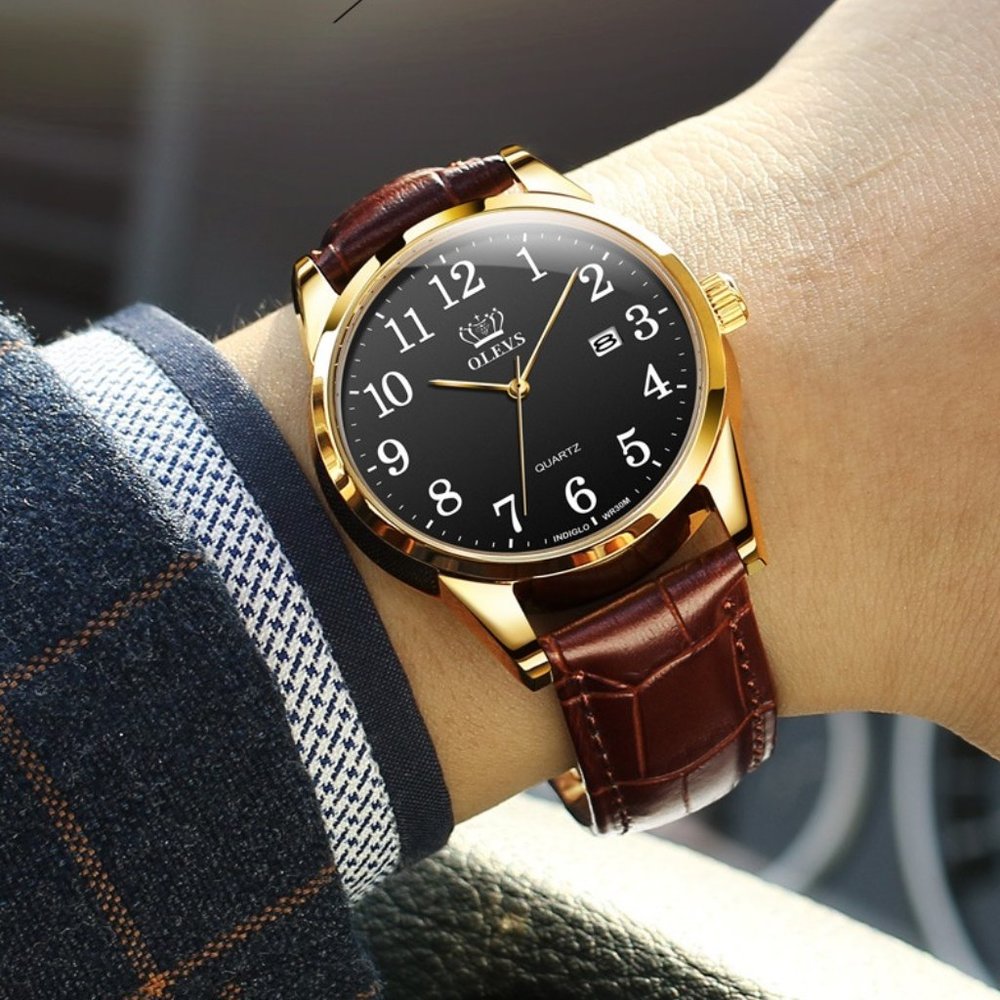 5-3 - Black Men's Watches with Arabic Numeral Disign